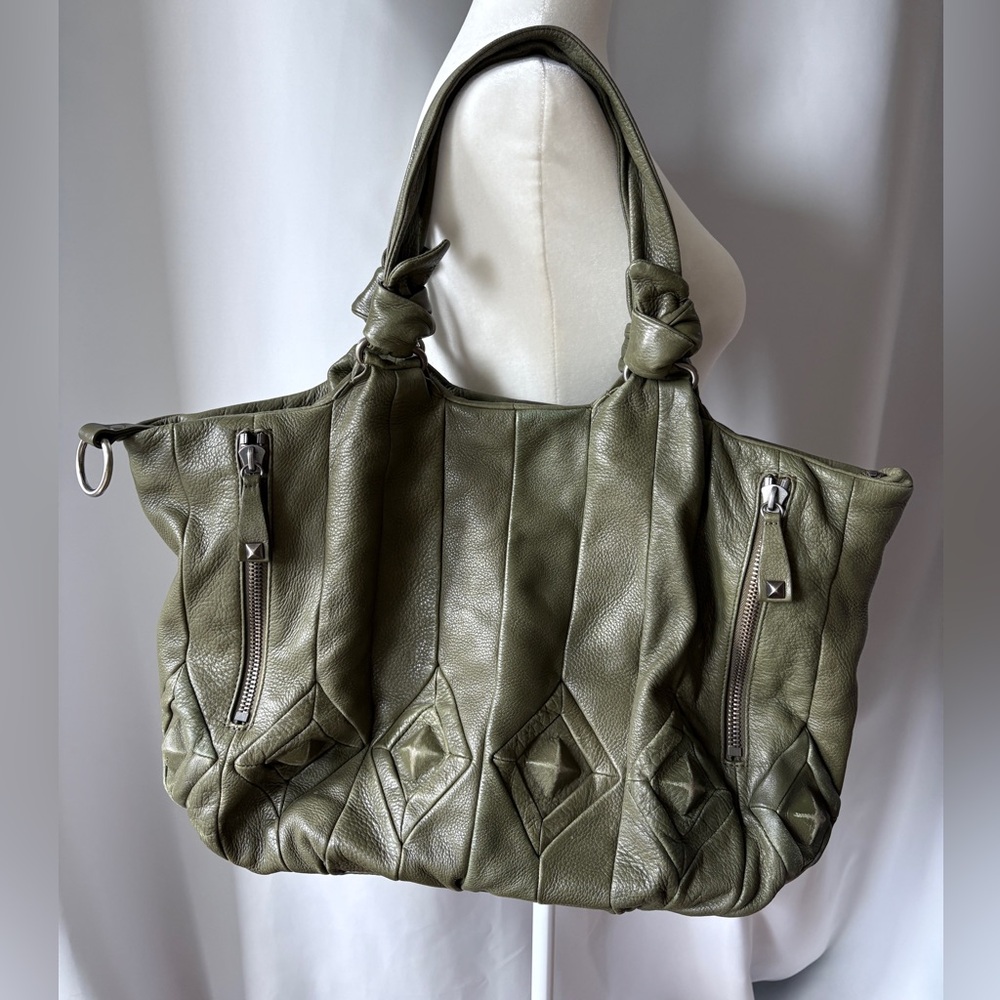 Elliott Lucca Olive Leather Shoulder Bag